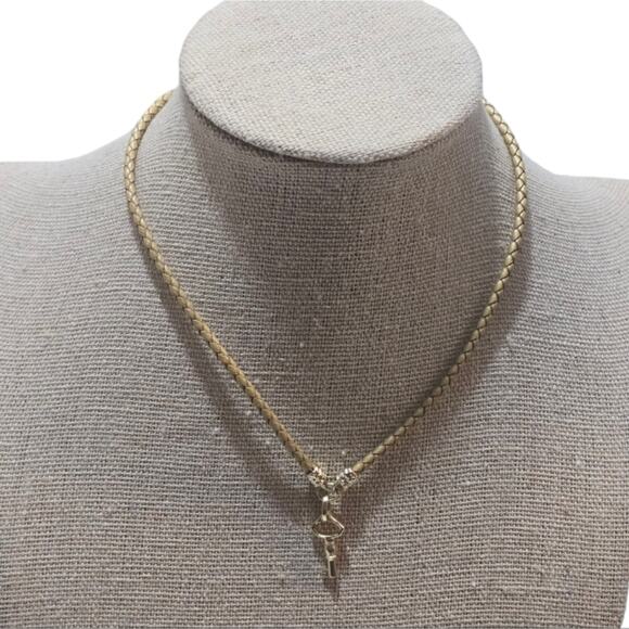 Kendra Scott‎ Braided Leather Gold Plated Key Necklace - Picture 3 of 7